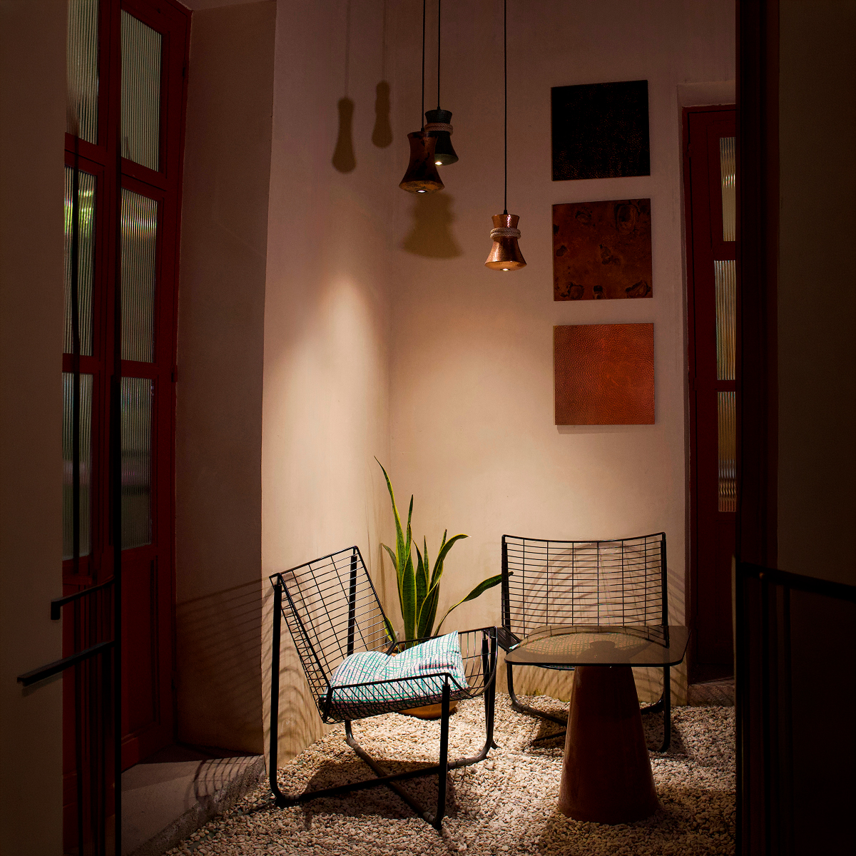 TANU - LÁMPARA COLGANTE DE COBRE BRILLANTE NATURAL