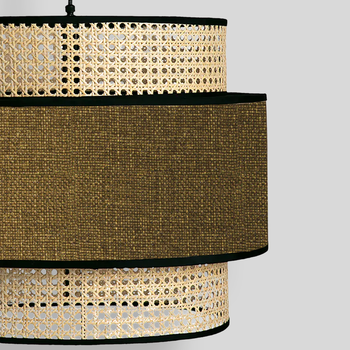 TICUL - LÁMPARA COLGANTE DE BEJUCO Y TEXTIL