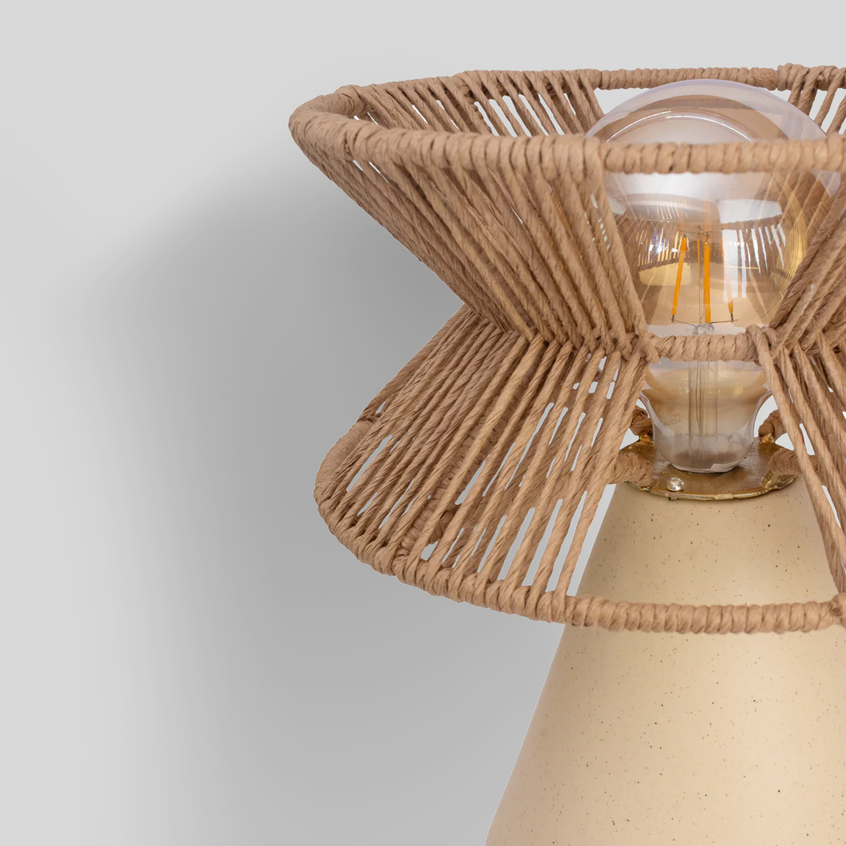 YOLIA - LÁMPARA DE MESA DE CERÁMICA Y CORDÓN CRAFT