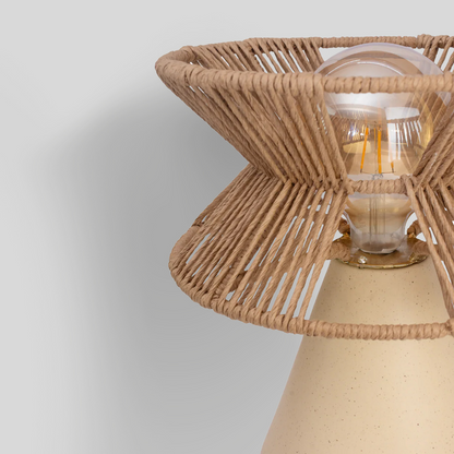 YOLIA - LÁMPARA DE MESA DE CERÁMICA Y CORDÓN CRAFT