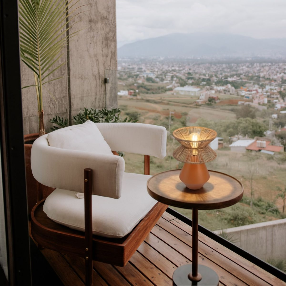 YOLIA - LÁMPARA DE MESA DE CERÁMICA Y CORDÓN CRAFT