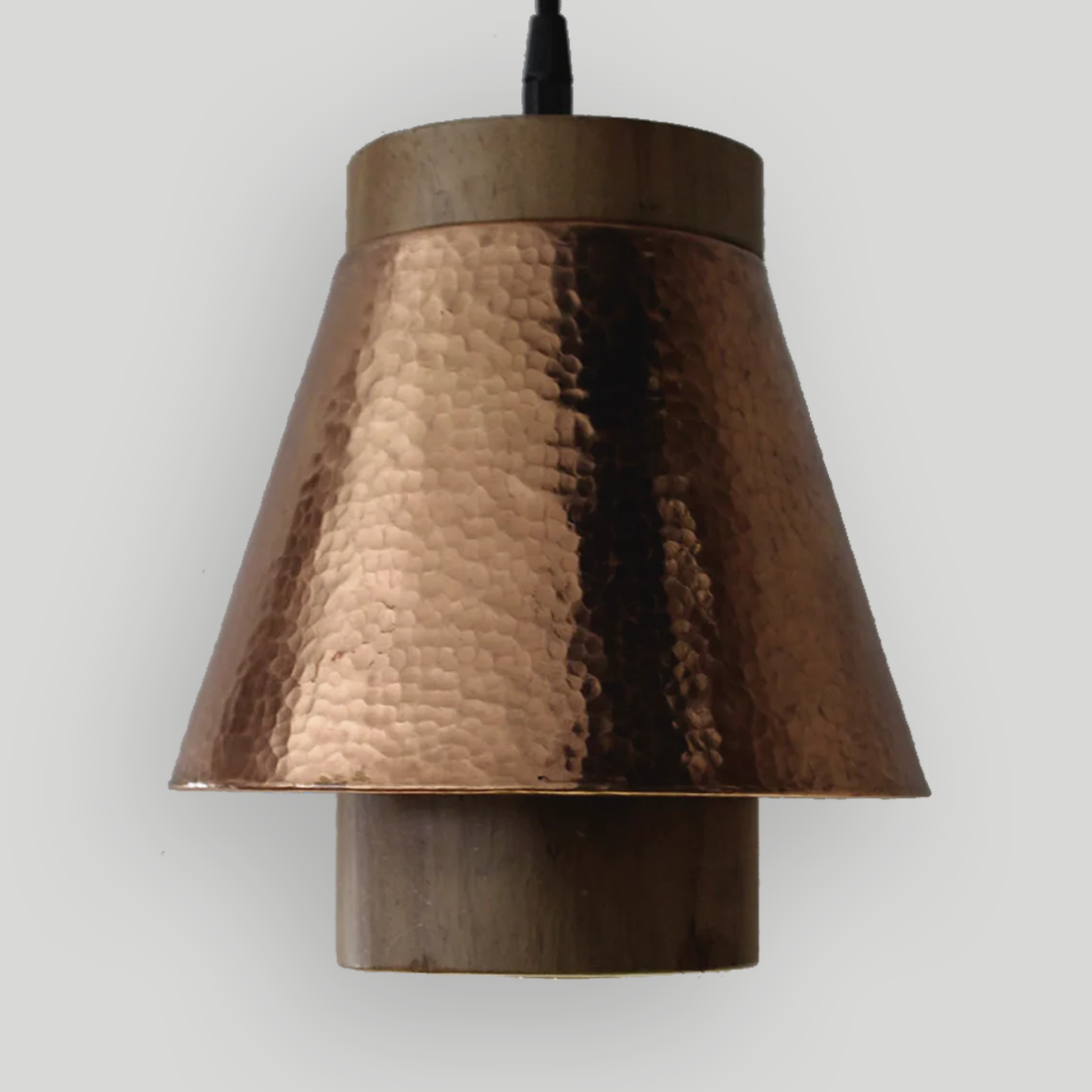 ZIRA - LÁMPARA COLGANTE DE COBRE Y PAROTA