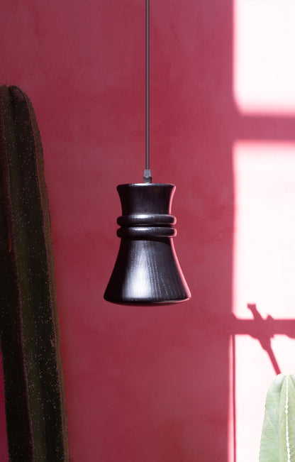 TANU - LÁMPARA COLGANTE DE ENCINO NEGRO