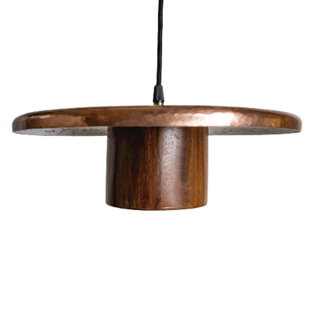 TACÁ - LÁMPARA COLGANTE DE COBRE Y PAROTA