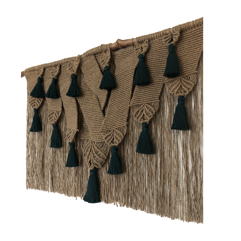 MEZQUITIC - TAPIZ DE MACRAMÉ DE YUTE Y ALGODÓN
