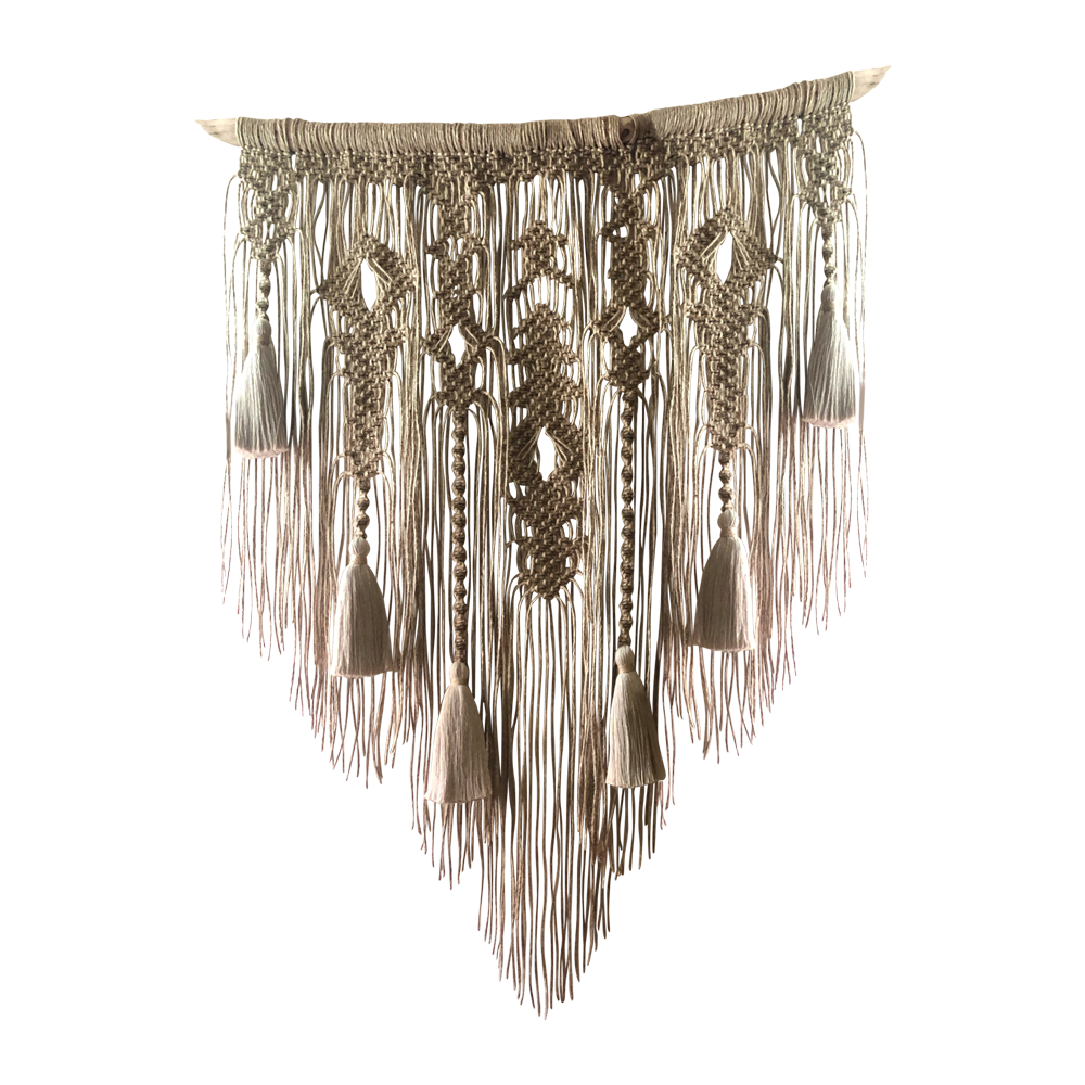 CUAUTLA - TAPIZ DE MACRAMÉ DE YUTE Y ALGODÓN